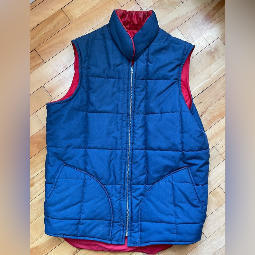 Vintage Golden Fleece blue and red vest. Size large